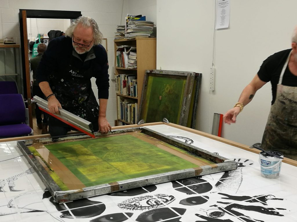 Ceramic Frankenstein, Rudi, Large Scare Freehand Screen-printing, UCLan, Ceramic Frankenstein 