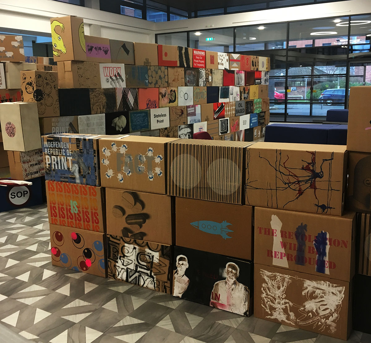 State of Print, Artist Lead Nation box installation at UCLan